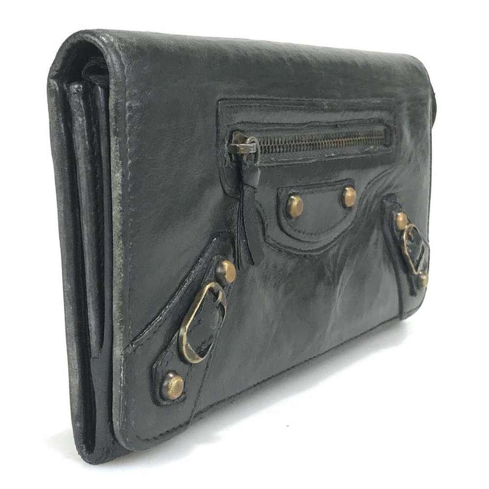 BALENCIAGA Wallet The classic Money Leather Black LambskinAuthentic fresh redye - Picture 2 of 12